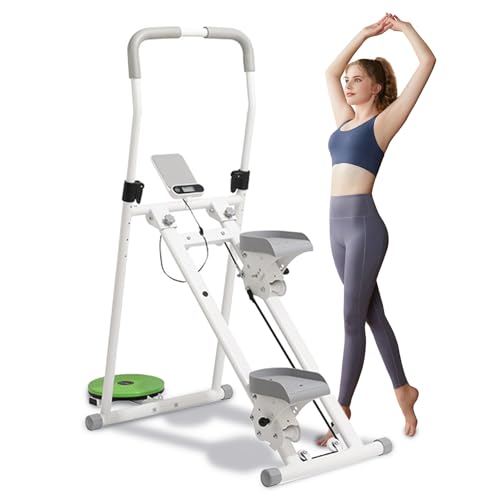 YUZINO Escalera con placa de cintura giratoria, máquina de ejercicio plegable con altura ajustable, soporta hasta 120 kg de capacidad para gimnasio en casa, entrenamiento de ejercicio YUZINO Escalera con placa de cintura giratoria, máquina de ejercicio plegable con altura ajustable, soporta hasta 120 kg de capacidad para gimnasio en casa, entrenamiento de ejercicio