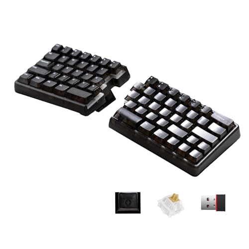 Image of Lite Wireless Split Keyboard Mechanical Keyboards - Tactile Switches, RGB, Foam, Hot Swappable, Compact 60% Layout, PBT Keycaps Programmable for Mac & Windows Black