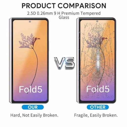 Image of TechTrendz 5D Anti Scratch Shockproof Tempered Glass Screen Protector Compatible With Samsung Galaxy Z Fold 5 5G (2023) (Pack Of 1)