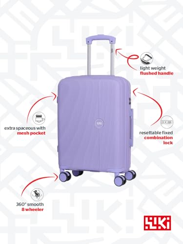 Image of Wiki Zine 8 Wheel Hardside Polycarbonate Trolley by Wildcraft,Large,Pstl Prpl