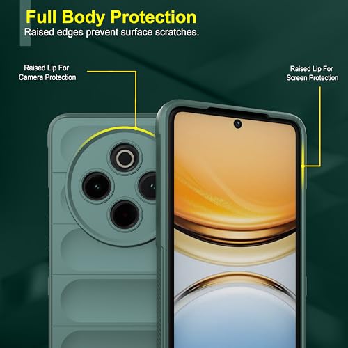 Image of Zapcase Back Case Cover for iQOO Z10 5G | Compatible for iQOO Z10 5G Back Cover | Liquid Silicon Magic Case with Camera Protection | Dark Green