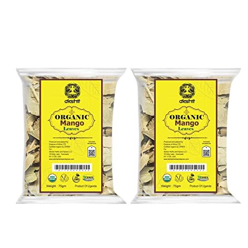 Akshit Hojas de mango secas, hojas de mango secas, té de hoja de mango puro, sin aditivos, hojas secas de mango, sin cafeína. 5.2 oz