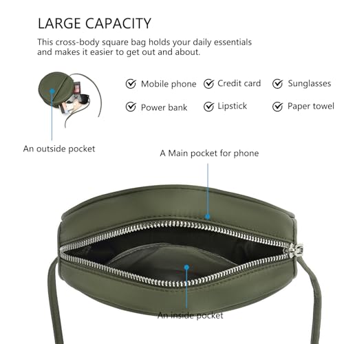 Image of Circle Crossbody Bag for Women NYLON Circle Purse with Zipper Adjustable Knot Shoulder Straps