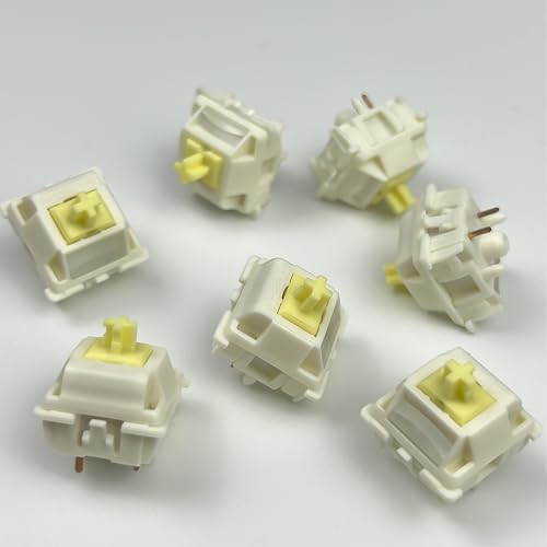 Image of Gateron Cream Silent Pre-Lubed Linear Keyboard Switches,45gf 5-Pin,36 Pack | Full POM Construction with Light Guide Pole,for Custom RGB Mechanical Gaming Keyboard DIY Mod & Replacement
