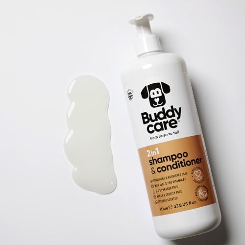 2in1 Shampoo & Conditioner von Buddycare - Praktisches Hundeshampoo und Conditioner in einem - Mit Aloe Vera und Pro-Vitamin B5 (1L)
