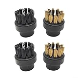 Ensemble complet de 4 pièces : ce kit comprend 2 petites brosses rondes noires et 2 fils de cuivre noir, fournissant tous les outils essentiels nécessaires pour un nettoyage efficace à la vapeur sur diverses surfaces.