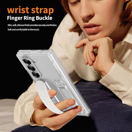 Coque Samsung Z Fold 5 transparente intégrale avec protège-écran et support