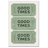 Good Times Ticket Canvas Poster Retro Green Bathroom Wall Art Canvas Bar Cart Funny Quote Picture Girly Cream Aesthetic Prints Trendy College Dorm Apartment Wall Decor 12x16 in Unframed