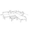 Merax 6 Pieces Patio Furniture Set, Outdoor L-Shaped Sectional Sofa Set with Coffee Table, Acacia Wood Conversation Seating & Cushions and Lumbar Pillows, for Garden, Poolside and Backyard, Teak+Beige #1