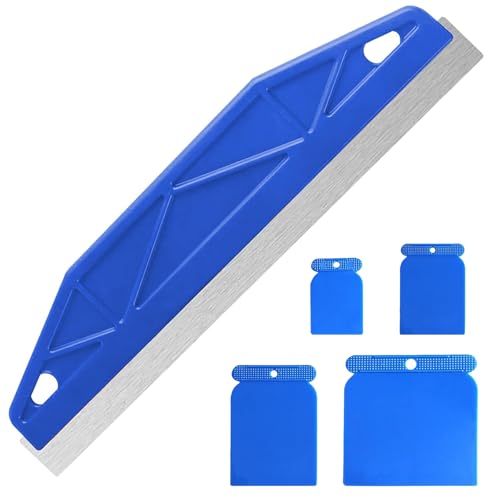 5 PCS Cutting in Tools for Painting, Paint Edger Tool Paint Cutting in Tools with 4Pcs Scrapers, Paint Guard for Cutting in Multi-Purpose Straight Edge for Precision Painting Cutting in Tool (Blue)