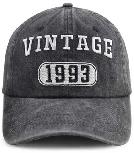 33th Birthday Gifts for Women Men 33 Year Old Party Decorations Hat Adjustable Cotton Embroidery Vintage 1993 Birthday Baseball Cap for Dad Mom Friend