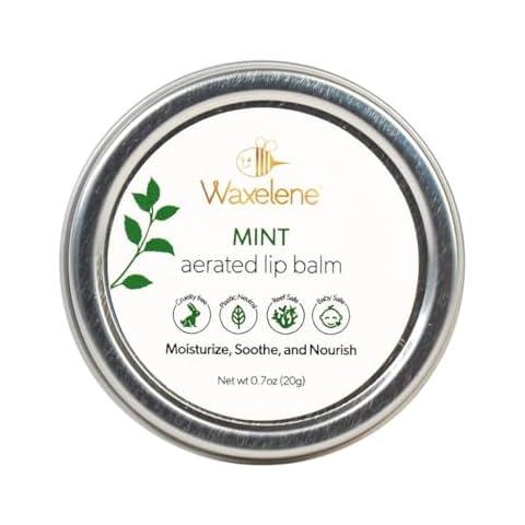 Waxelene Mint Aerated Lip Balm Tin, Best Lip Balm Ever Organic Multipurpose Ointment Baby Eczema Dry Sensitive Skin Chapped Lips Face Moisturizer Cover