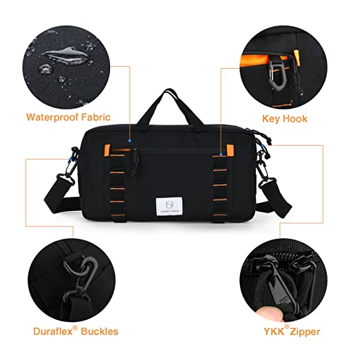 Unisex Horizontal Crossbody Bag | Everyday Carry As Shoulder Bag Or Messenger Bags For Travel And Essentials | Medium Sized Canvas Crossbody Bag, 13 X 6.75 X 4 Inches (Black) #TOP3
