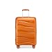 Produktbild KONO Koffer Trolley Reisekoffer Mittelgroß Leicht Hartschalenkoffer mit TSA Schloss Zwillingsrollen Rollkoffer 4 Rollen (Orange, L)