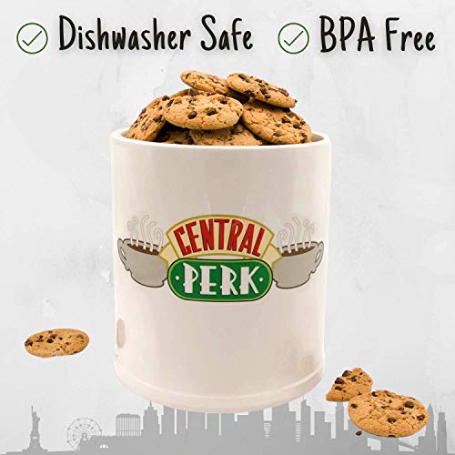 Silver Buffalo Friends Central Perk Logo Canister Ceramic Cookie Jar With Sculpted Coffee Mug Lid (Large) #TOP2