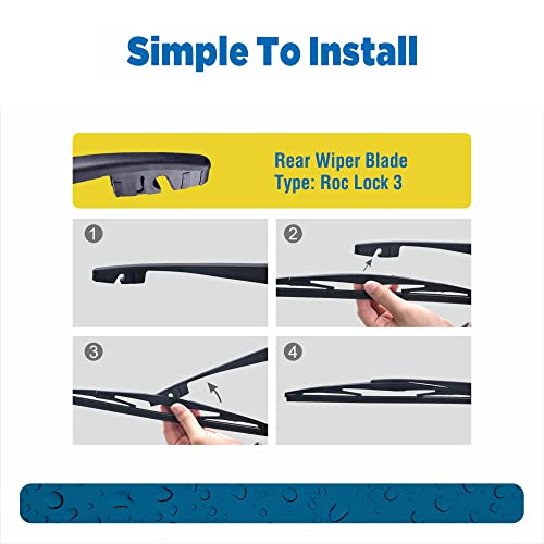 12 Inch Silicone Rear Windshield Wiper Blades,Automotive Rear Wiper Blade Replacement For Cr-V 2022-2017, Crosstrek 2022-2016,Impreza 14-12,Murano 21-09 (Part Of 1)-12-B #TOP1