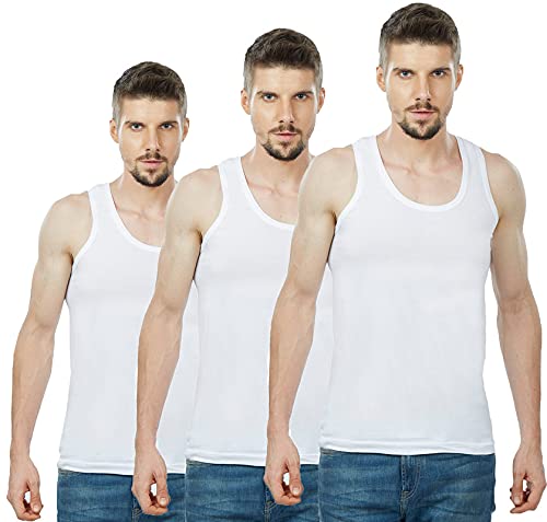 sagar enterprises Men's Sleeveless White Vest Cozy Comfort Multiple Packs-picture-44