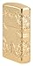 Zippo Lucky Clover Design Armor High Polish Gold Plate Pocket Lighter