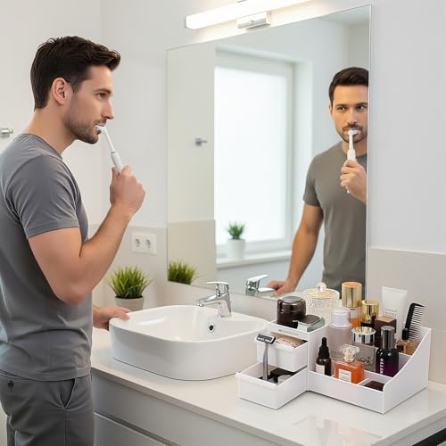 Image of Cologne Organizer for Men,Cologne Stand,Perfume Stand Holder,Cologne Shelf,Dresser Organizers,Organizador de Perfumes,Perfume Stand Organizer for Bedroom,White