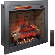 Electric Fireplace, Fireplace Insert, 28 Inch Infrared Electric Fireplace, CSA UL Certified, 1500W 5000 BTU Indoor Heater, Trim Kit, Crackling Sound, Wall Or Mantel