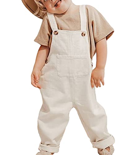 Zaxarra Baby Boy Overalls Suspender Straps Baby Jumpsuit Romper Toddler Boy Fall Outfits (Beige, 2-3 T) #TOP19