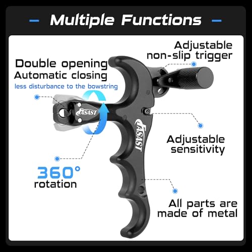 Taeyonk Bow Release For Compound Bow,Aluminum 360° Rotating,4 Finger Archery Release Trigger,Compound Bow Release Trigger,Thumb Release For Compound Bow,Archery Thumb Release,Bow Trigger Release thumb #3