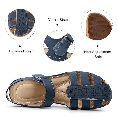 Women's Closed Toe Wedge Sandals - Dressy Summer Fisherman Sandals Comfortable2