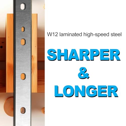 Planer Blades Knives for DeWalt DW735 7352 735X Thickness Planers with 13 Inch HSS Replacement Double edge 2 Set (6 pcs)