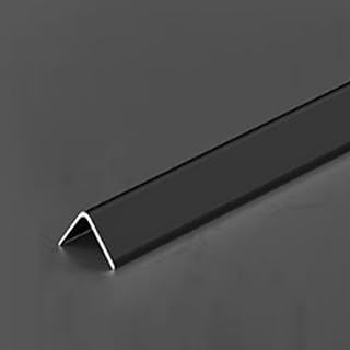 89° Angle Edge Protector, Multifunctional L Molding Crash Barrier, Rigid Aluminum Hidden Blemishes Caulk Strip for Table Corner Protection(Black,L115CM/45in)