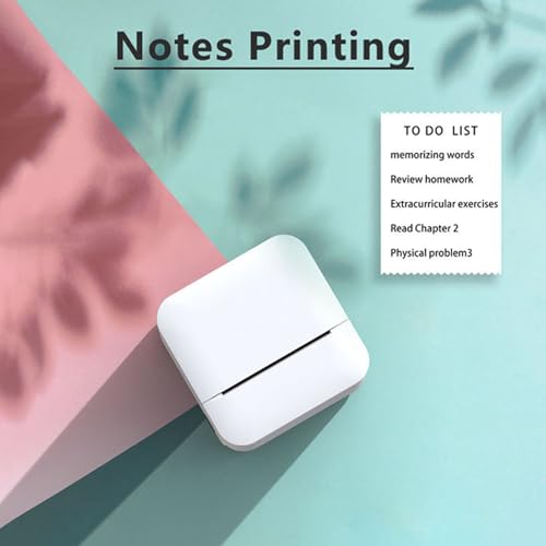 Image of Portable Thermal Printer Mini Printer 203 Dpi High Resolution Rechargeable Pocket Printer with 5 Rolls Paper for Students Office Home Use ABS Material