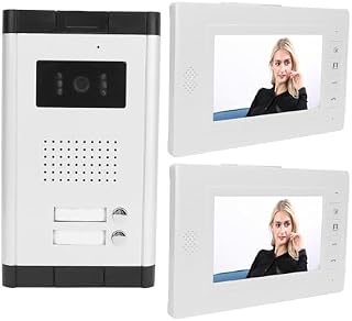 SEAFRONT Video-Gegensprechanlage, Video-Türsprechanlage, 7-Zoll-Monitore, Nachtsichtkamera, 2-Wege-Anruf für Wohnung, Heimbüro, AC100–240 V (EU-Stecker 100–240 V)