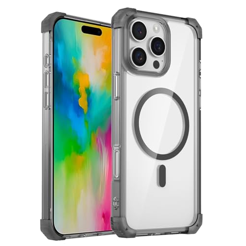 Coque magnétique iPhone 16 Pro transparente et antichoc noire