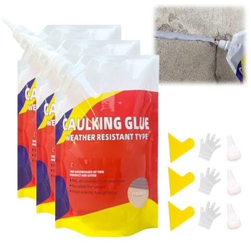 Concrete Crack Repair Sealant 3 Sets, Waterproof, Quick-Dry