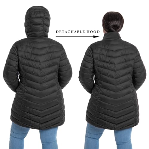 Women's Plus Size Packable Puffer Jacket 1X-6X Lightweight Winter Puffer Coat3