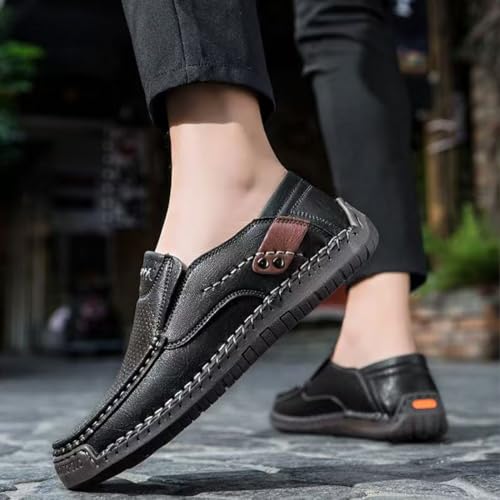 The First Young Driving Boots Men, Casual Leather Loafers Vintage Lightweight Slip-On Boots Travel & Outdoor4