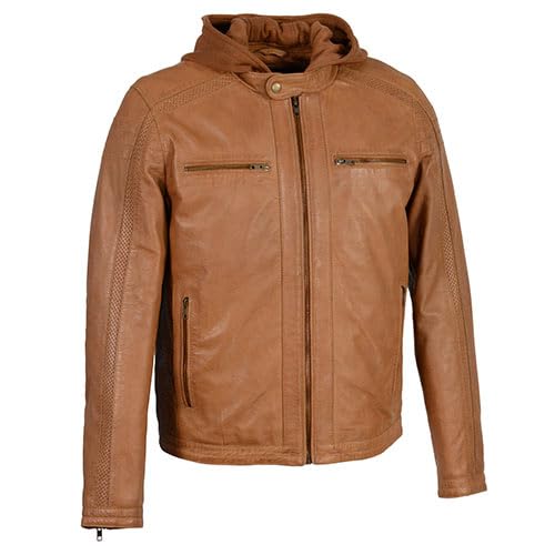 Image of Milwaukee Leather Men's Anthracite Fashion Casual Leather Jacket w /Removable Hoodie SFM1845