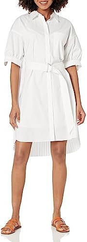 Club Monaco Women's Novel Pleated Shirt Dress, White/Blanc, M : Buy Online  at Best Price in KSA