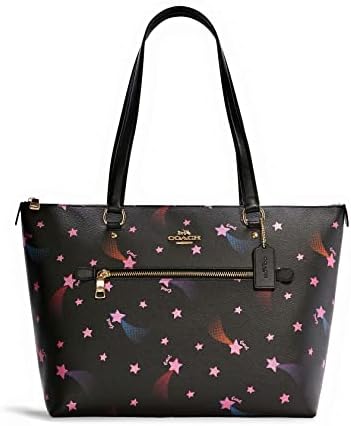 COACH Womens Gallery Tote Shoulder Bag With Disco Star Print Black Multi