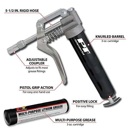 Performance Tool W54205 Performance Tool Mini Grease Gun Kit With Grease Black #TOP1