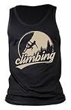 Wandern/Bergsteiger/Kletterer Sprüche Trägershirt Herren : Climbing - Männer Träger T-Shirt Berge Gr: L
