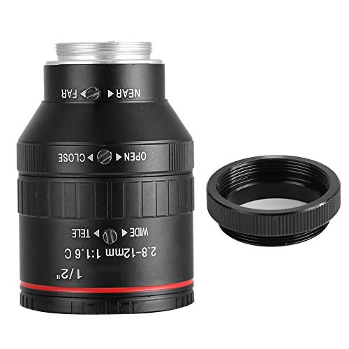 Natudeco 3MP 2.8-12mm Camcorder Lens Length HD Manual Lens C Mount Professional Camcorder Lens for Surveillance Security Camera
