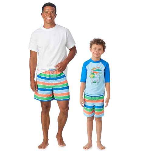 Image of Saint Eve Kids 2 Piece Swim Suit Short & Trunks Set with UPF 50+ Protection - Rash Guard Swimsuit Top & Shorts Sets for Boys