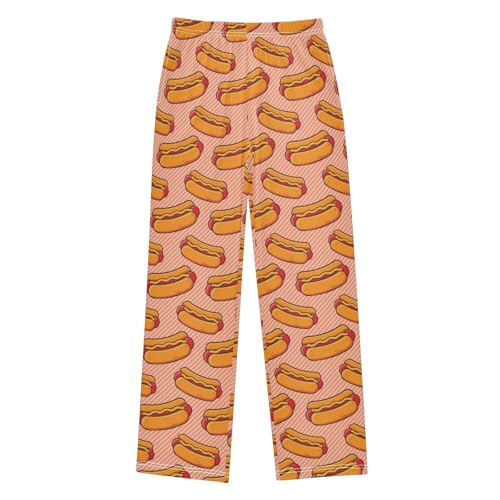 Boys' Pants Hot Dog Fast Food Long Bottoms Jogger Pants Elastic Waist Trousers with Pockets S-XL