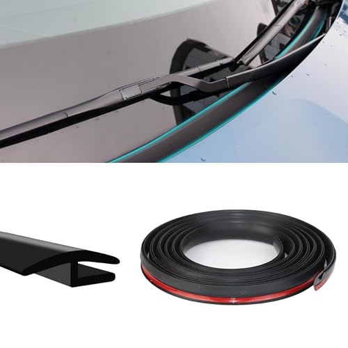 Lonuxi Windshield Cowl Rubber Seal Strip 1.7M/5.6Ft Car Front and Rear Weatherstrip Sunroof Sealing Strips Universal Vehicles Cuttable Self Adhesive Sealing Strip for Most Cars Trucks SUVs