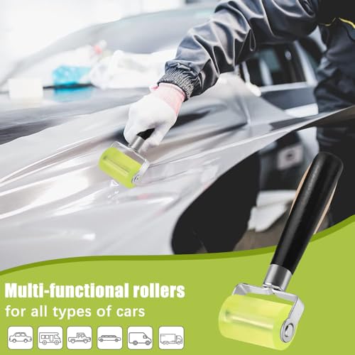 MININUSI 2 Stück Silikon Andrückrolle, 30 mm/ 50 mm Andrückwalze, Drucken Nahtroller, Hitzebeständig Gummiwalzen, Tapetenroller Gummi, Professionell Andrückroller Zum Kantenumleimer und Schweißen