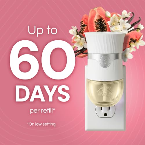 Image of Air Wick Plug In Scented Oil Refill, 10ct, Vanilla and Pink Papaya, Air Freshener, Essential Oils