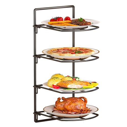 LYHXYLFT Bandeja De Preparación De Alimentos, Plato Apilable For Preparar Frutas Y Verduras, Estante For Artículos Diversos De Cocina, For Ollas Calientes Caseras, Cocinas Y Restaurantes(Black,4tier)