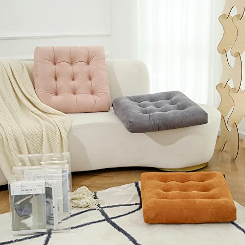 Getmo Resin Large Floor Pillows,Square Meditation Pillow,Microsuede Sitting Pillows Floor Cushion For Yoga Living Room Balcony Office Outdoor,Seat Cushion Tatami For Chair Sofa,22X22 Inch,Grey #TOP3