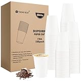 TashiBox 300 Count 12 oz Disposable Paper Coffee Cups - White Paper Cups for Party, Office, Cafes - Perfect for Cold and Hot Drinks