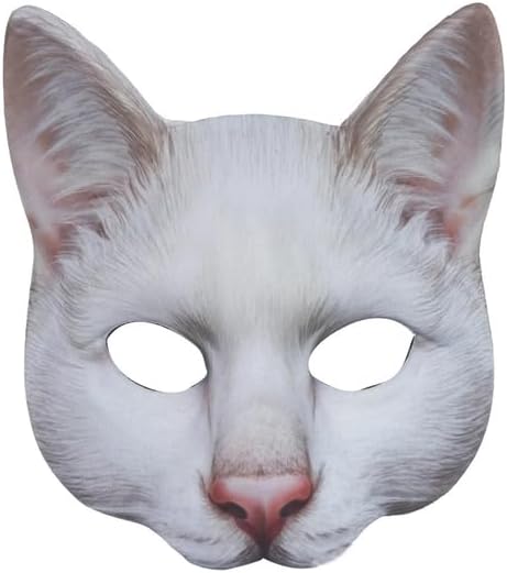 Miniatura 8 de 1 máscara de gato de media cara de Halloween para Halloween, Navidad, Pascua, accesorio de fiesta de disfraces (estilo B)